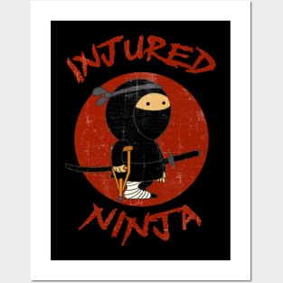 Injured Ninja – Cute Ninja with Broken Leg Posters and Art